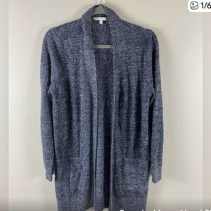 Search for Sanity Women's Blue heathered Open Front Cardigan Sweater